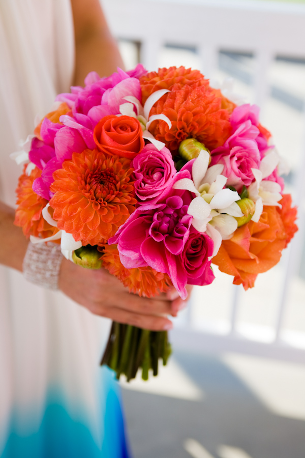 bright and colorful wedding bouquet-real wedding photo by Seattle photographer Stephanie Cristalli 